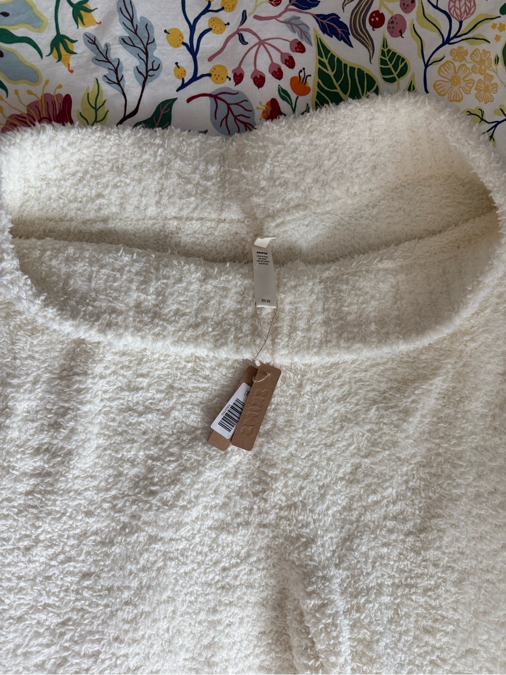 SKIMS Cozy Collection Fuzzy White Pants